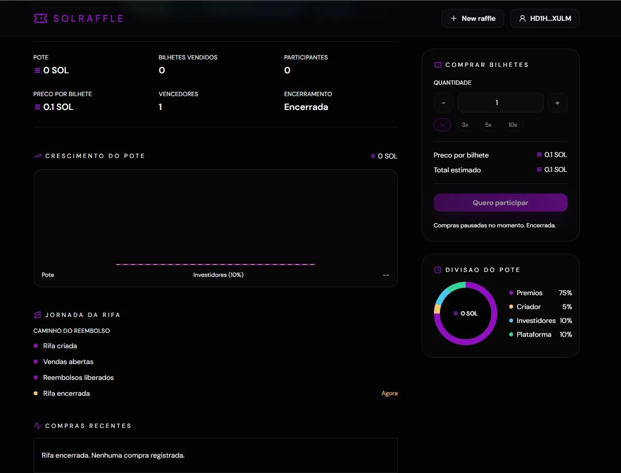 SOLRAFFLE - Plataforma de rifas descentralizada