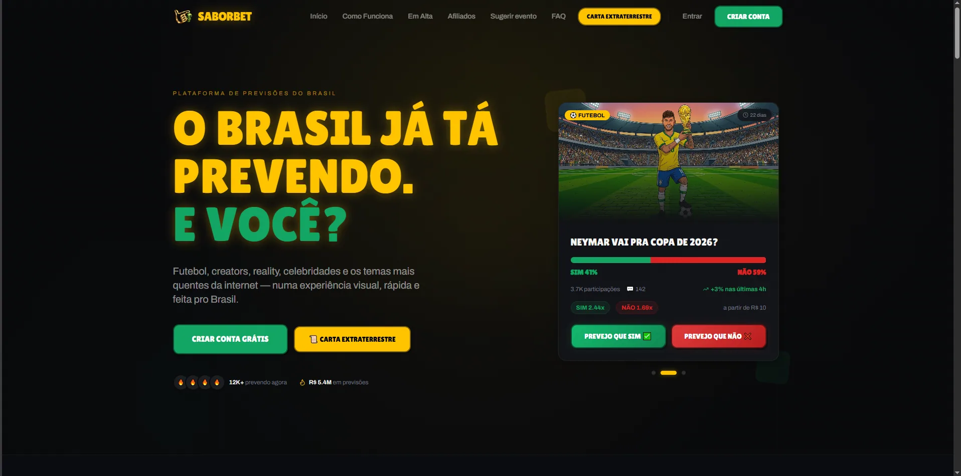 SABORBET - Mercado de previsões brasileiro